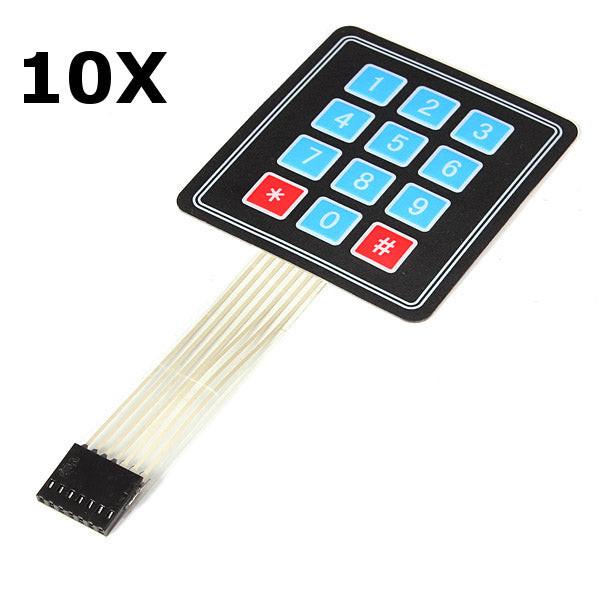 10Pcs 4x3 Matrix 12 Key Array Membrane Switch Keypad Keyboard