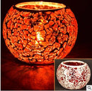 Glass Sparkling Mosaic Crystal Candle Holder Romantic Candle Container Valentine's Day Gift