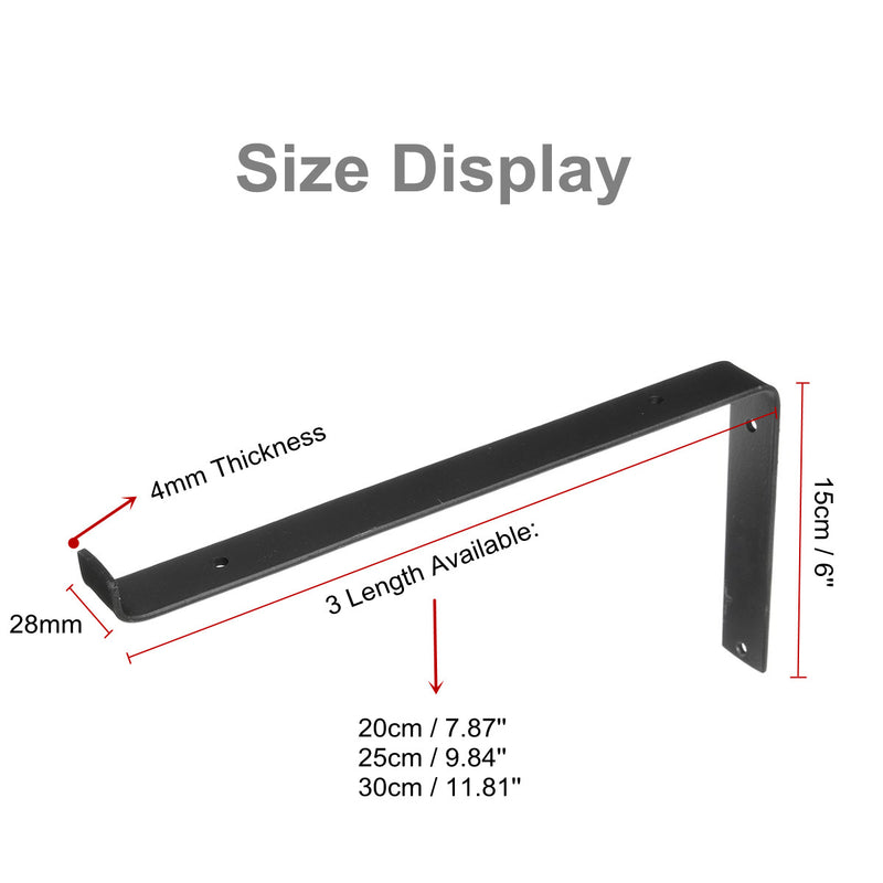 20/25/20cm Rustic Scaffold Board Wall Shelf Bracket Heavy Duty Industrial Shelving Brackets