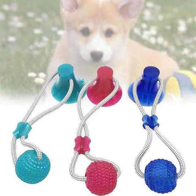 Pet Molar Bite Ball Cats Dogs Training Multifunction Pet Molar Rubber Chew Ball Cleaning Teeth Safe Elasticity Soft Puppy Suction Cup Pet Toys