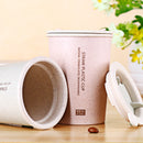 KCASA KC-WHE03 300mL/400mL Wheat Fiber Double Layer Insulation Mug Student Cup Creative Water Bottle