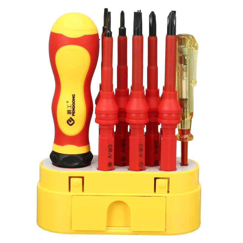 10pcs 500V Electronic Insulated Hand Screwdriver Set Kit Repair Tools