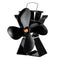 8.8 Inch Quiet 3/4 Blade EQ3-BK Stove Fan Fireplace Fire Heat Powered Saving Ecofan