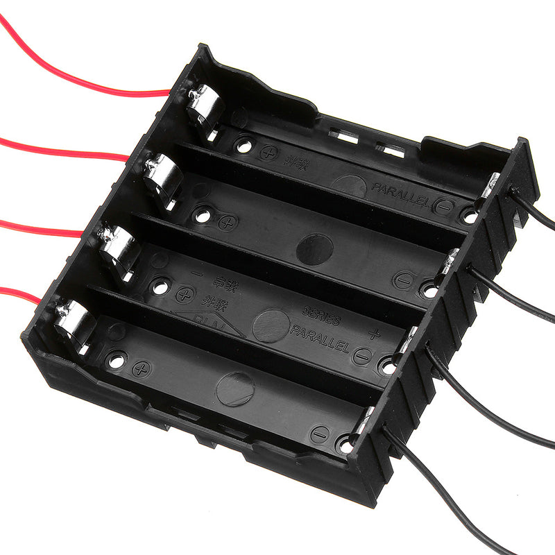 DIY 4 Slot 18650 Battery Holder With 8 Leads