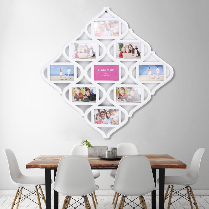 Chinese Knot 9 Image Family Photo Frame Collage Picture Wall Hanging Decor Wedding Gift