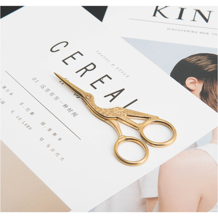 Miwoo MW-0306-01 1 Piece Stainless Steel Crane Shape Scissors Stork Embroidery Sewing Measures Retro Hand Craft Shears Tools