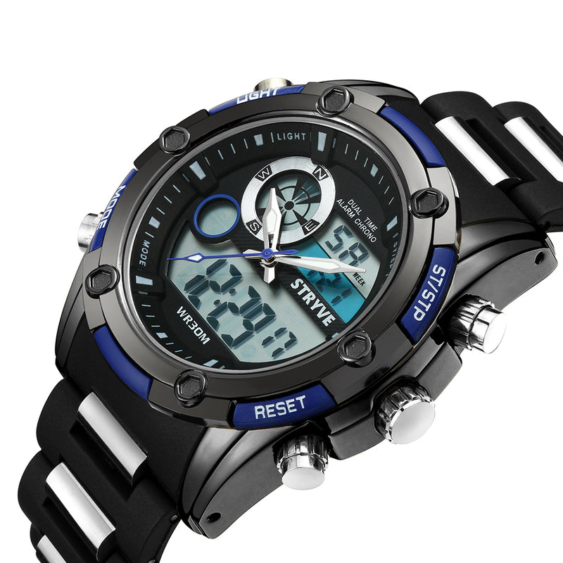 STRYVE S8006 Dual Display Digital Watch Chronograph Alarm Stopwatch Luminous Display Sport Watch