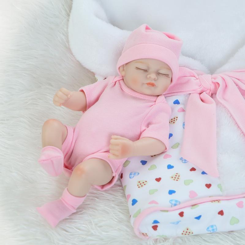 NPK 10 Inch 26cm Newborns Reborn Baby Soft Silicone Doll Handmade Lifelike Baby Girl Dolls