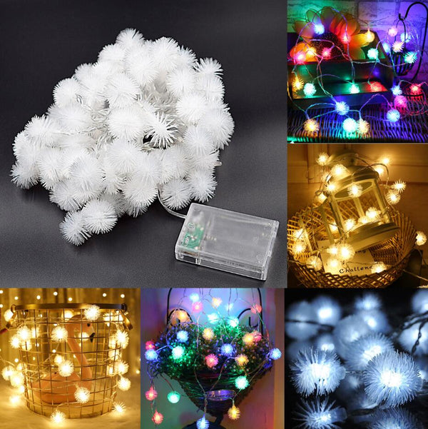 Battery Powered 10M 2.4W Snow Ball 80LED Holiday String Light Party Christmas Wedding Decor DC4.5V