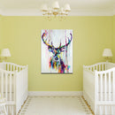 Miico Hand Painted Oil Paintings Animal Elk Paintings Wall Art For Home Decoration