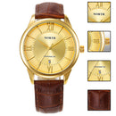 NORTH 6019 Men Watch Business Leather Strap Simple Dial Male Quartz Wrist Watch