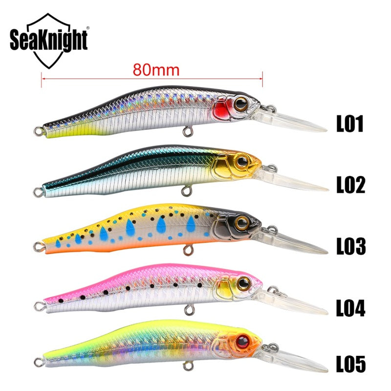 SeaKnight SK022 1PC 9g 80mm 0-1.5m Depth Minnow Fishing Lure BKK Hooks Fishing Hard Baits
