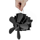 5 Blades Heat Powered Stove Fireplace Fan Silent Wall Mounted Eco-Friendly Heat Circulation Eco Fan