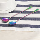 Stainless Steel Colorful Rainbow Long Handle Spoon Tea Coffee Ice Cream Spoon Tableware Craft