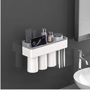 Magnetic Toothbrush Holder Bath Wall Mounted Toothpaste Caddy Stand Organizer