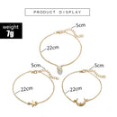 Trendy Multi-layer Anklet Moon Star Pearl Pendant Chain Anklet Bohemian Jewelry for Women
