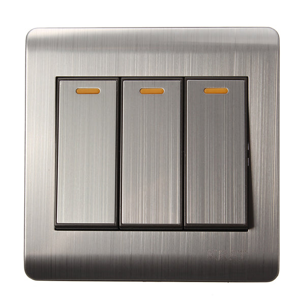 250V 1AA 3 Gang 2 Ways Wall Switch Wall Socket With Screws