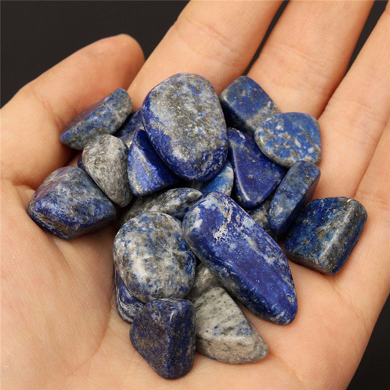 50g Natural Long Irregular Round Lapis Lazuli Broken Memorial Stone Decoration
