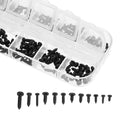 Suleve MXCP2 195Pcs Mini Phillips Screw Micro Electronic Black Round Head Self Tapping Screw Kit