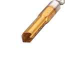Drillpro 6-19mm Countersink Drill Bit with Automatic Center Pin Punch 5 Flutes Hex Shank Titanium Coated Chamfer Cutter Set
