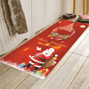 3D Christmas Santa Claus Anti-slip Kitchen Room Floor Mat Flannel Carpet Rug