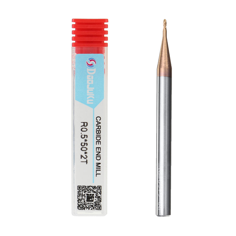 2 Flutes Ball Nose Carbide End Mill R0.5-3mm AlTiN Coating End Mill Cutter HRC58 CNC Tool