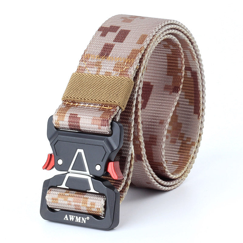 125cm AWMN S05-2 3.8cm Tactical Nylon Belt Inserting Cobra Buckle Military Fan Hunting for Men Women