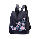 Embroidered Backpack Travel Student Bag Canvas Anti-theft Lightweight Waterproof Bag