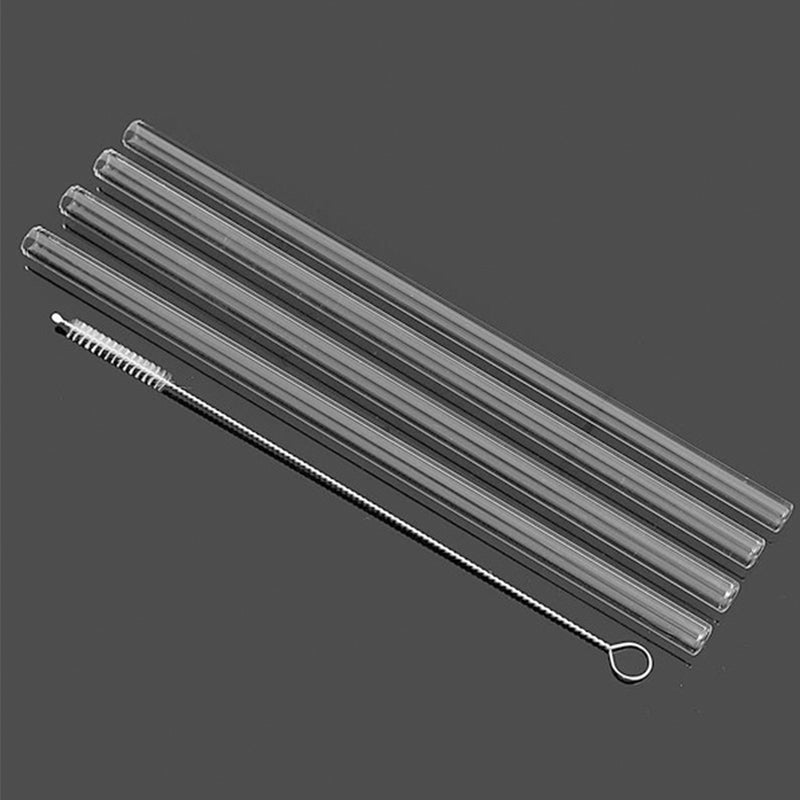 4Pcs/Set Wedding Birthday Party Transparent Glass Drinking Straw