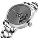 Fashion Creative Dial Stainless Steel Band Men Women Quartz Watch