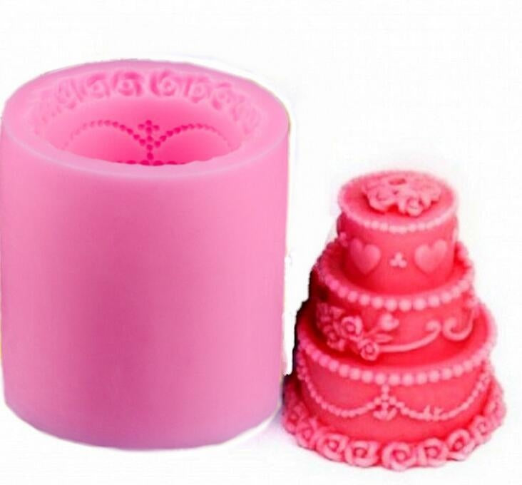 Soap Candle Mold Birthday Wedding Cake Silicone Mould Handmade