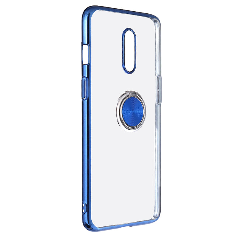 Bakeey Shockproof Plating With Ring Holder Hard PC Back Cover Protective Case for OnePlus 7