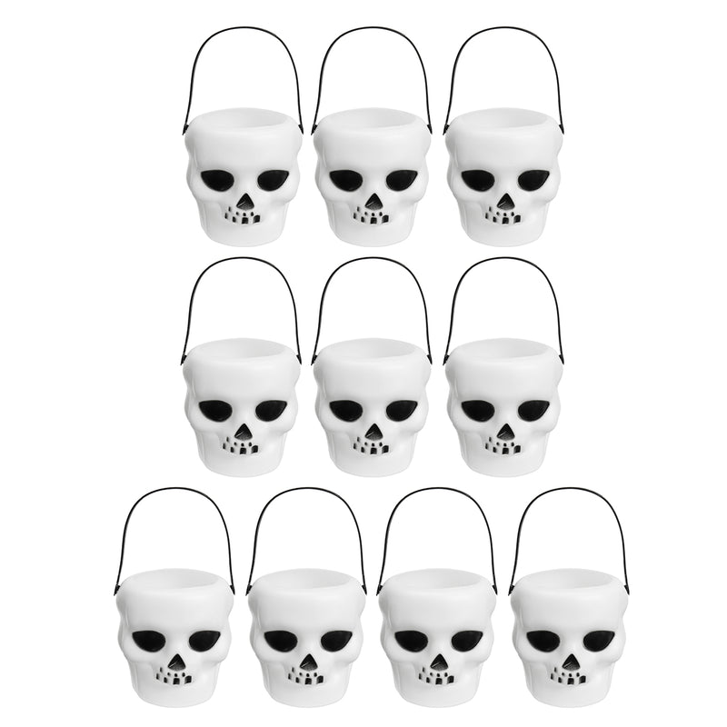 10pcs Halloween Cauldron Witch Skull Multi Purposed Candy Holder Planter Pot Party Decorations