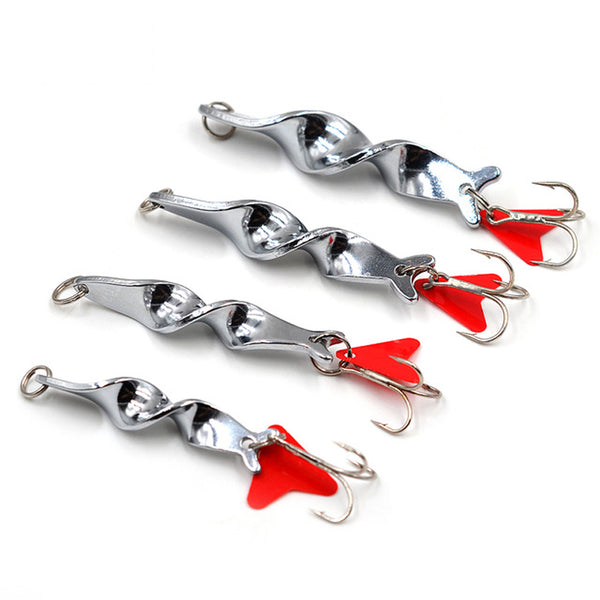 1PCS 10g 14g 21g 28g Metal Spiral Spinner Hard Baits Spoon Fishing Lure Treble Hook Spinner