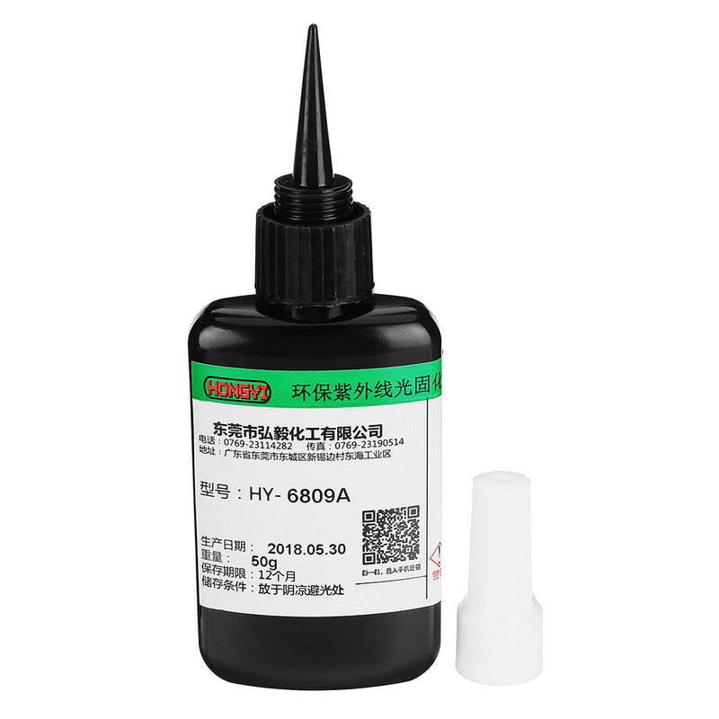50ml Super UV Glue Curing Optical Glue Adhesive For Glass Crystal Wood Ceramic With Flashlight