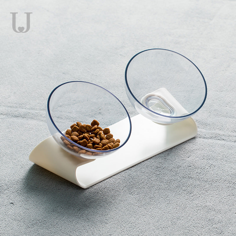 Jordan&Judy PE001 Pet Dog Cat Pet Double Bowl Transparent Tilt Design Healthy Material From Xiaomi Youpin