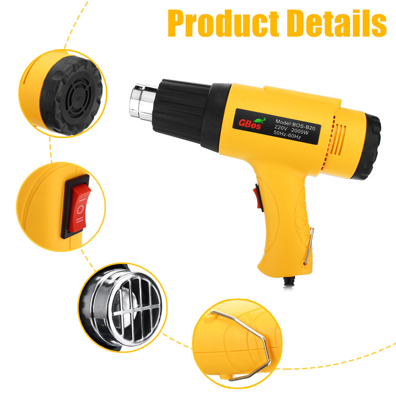 2000W 220V Handheld  Hot Air Tool Electric Hot Air Heater with Nozzle