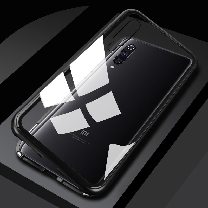 Bakeey 360 Magnetic Adsorption Metal Tempered Glass Flip Protective Case for Xiaomi Mi 9 SE