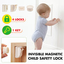4Pcs/set Baby Safety Lock Magnetic Cabinet Locks Adhesive Lock Set with Key