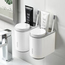 Magnetic Suction Mouthwash Cup Double Wash Cup Non-trace Wall Toothbrush Holder