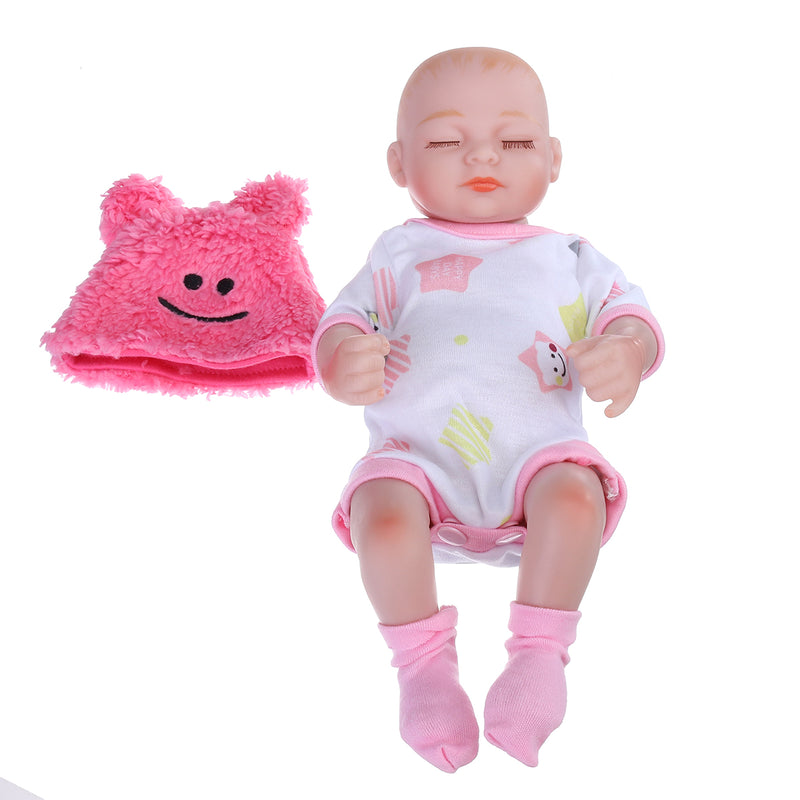 11" Handmade Silicone Reborn Sleeping Baby Doll Toys Lifelike Newborn Girl Gift