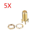 5pcs 50 Golden SMA-KWE to RP-SMA Female RF Connector Adapter Straight for RC Drone