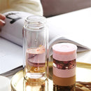 280ml Double Wall Glass Creative Water Tea Separation Bottle Cup Mug Steel Free With Filter