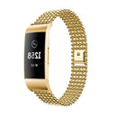 Bakeey Five Beads Round Solid Stainless Steel Watch Band for Fitbit charge 3 Smart Watch