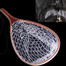 Seawater/River/Boat Fishing Landing Net Rubber Fish Keeper w/ Wooden Handle