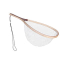 Seawater/River/Boat Fishing Landing Net Rubber Fish Keeper w/ Wooden Handle