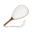 Seawater/River/Boat Fishing Landing Net Rubber Fish Keeper w/ Wooden Handle