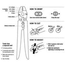 Wire Rope Crimping ( Hand Swage) Tool for Swaging Copper and Aluminum Oval Sleeves and Stop Sleeves with Wire Rope Cutter