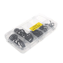 75Pcs Fishing Rod Guide Tip Repair Kit Set DIY Eye Rings Different Size Stainless Steel Frames with Box