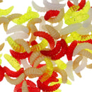 100 Pieces High Quality Soft Plastic Fishing Lures Artificial Baits Maggots Worms Fish Tackle Toy